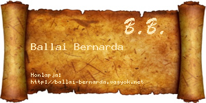 Ballai Bernarda névjegykártya